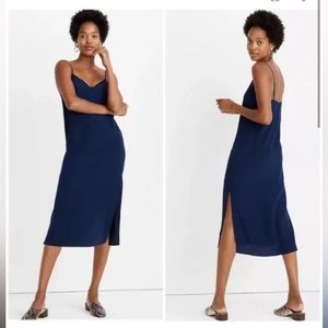 Madewell silk slip dress side slit 8